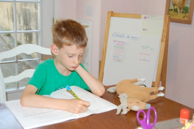 Emmett nicely doing his work--a rarety this week.